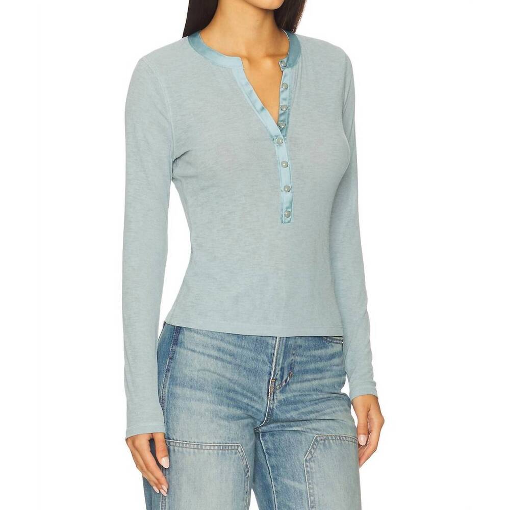 NEW VERONICA BEARD drexler top in antique blue - Picture 3 of 4